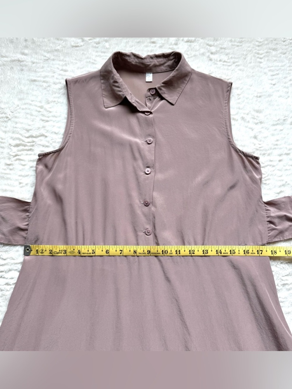 Lilysilk Mulberry Silk Shirtwaist Dress S Collar Belt Minimalist Capsule Mauve - Picture 13 of 14